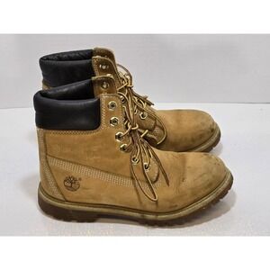 👢✨ Timberland 7M Wheat Brown Leather Boots Men's EUC Classic Work Outdoor